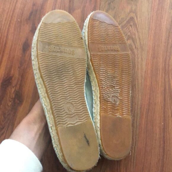 SOLUDOS Peacock embroidered light denim espadrilles size 6  - Picture 3 of 6